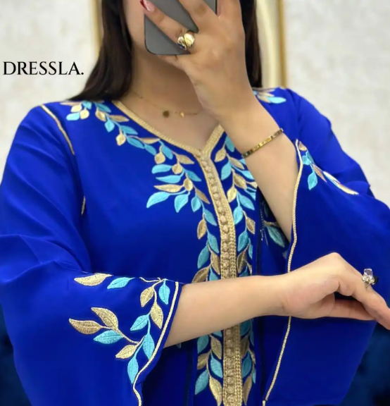 قندورة مغربية خفيفة وأنيقة للبيت والمناسبات ✨